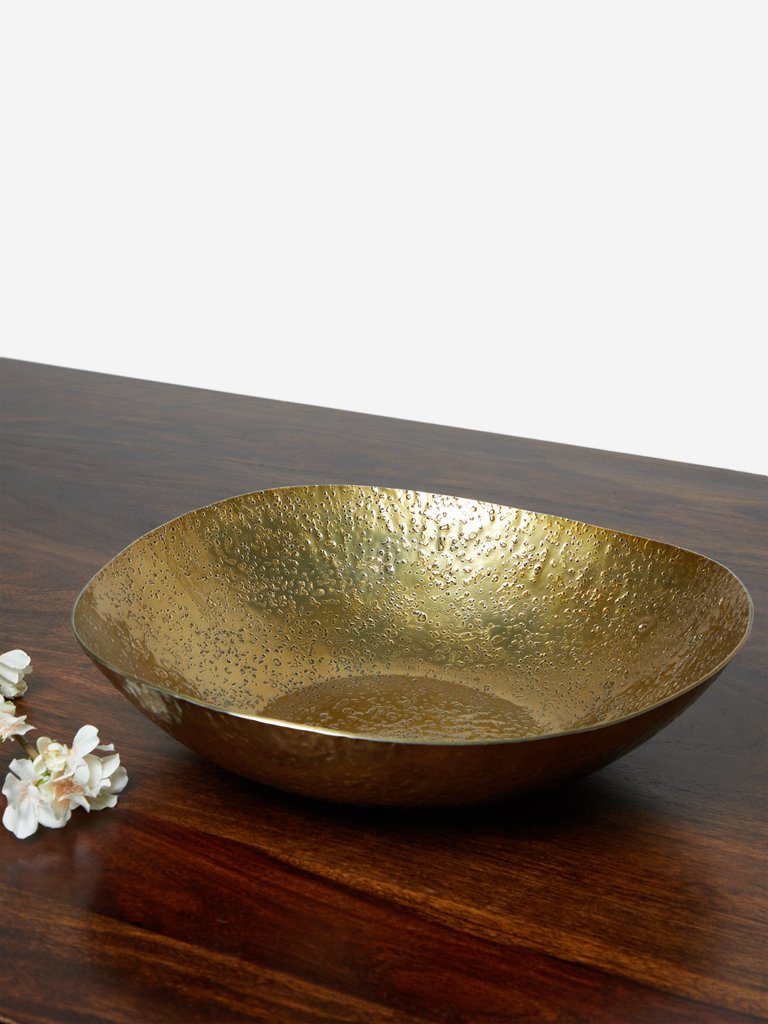 Westside Home Brass Large Textured Circular Platter