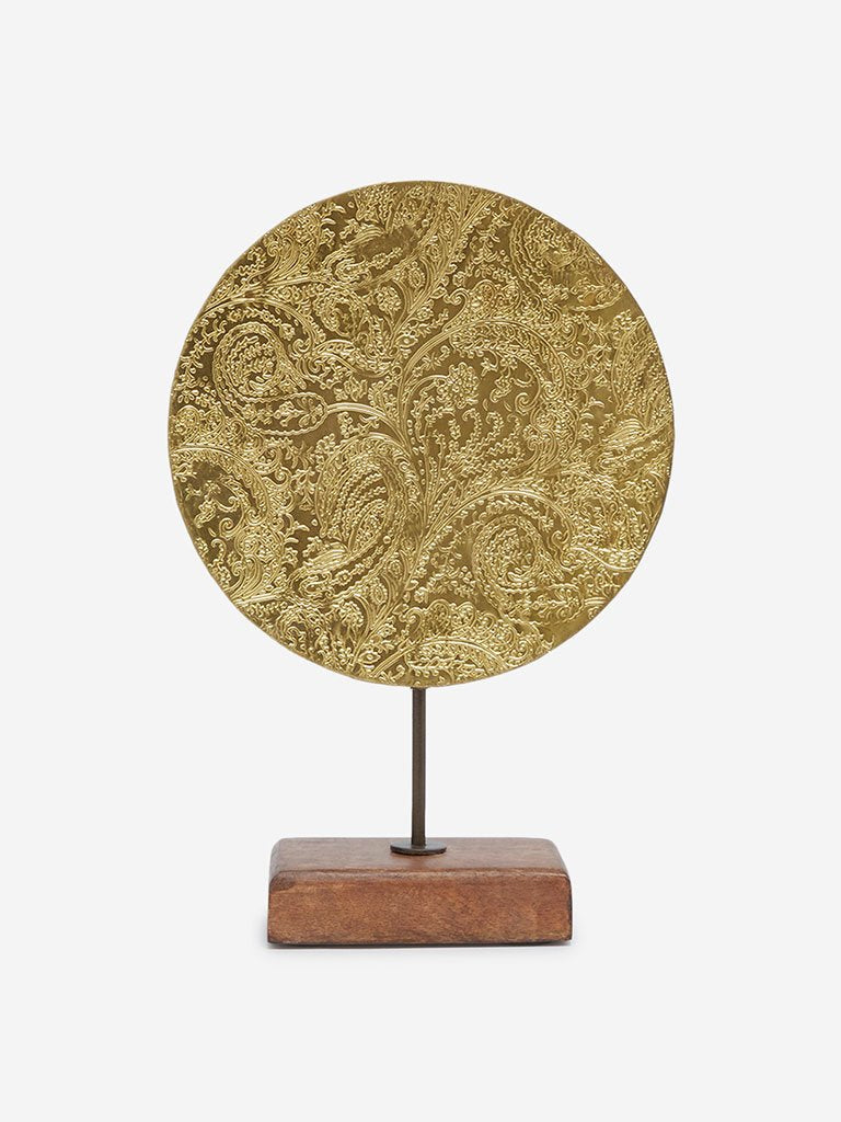 Westside Home Gold Metal Disc Stand Decor