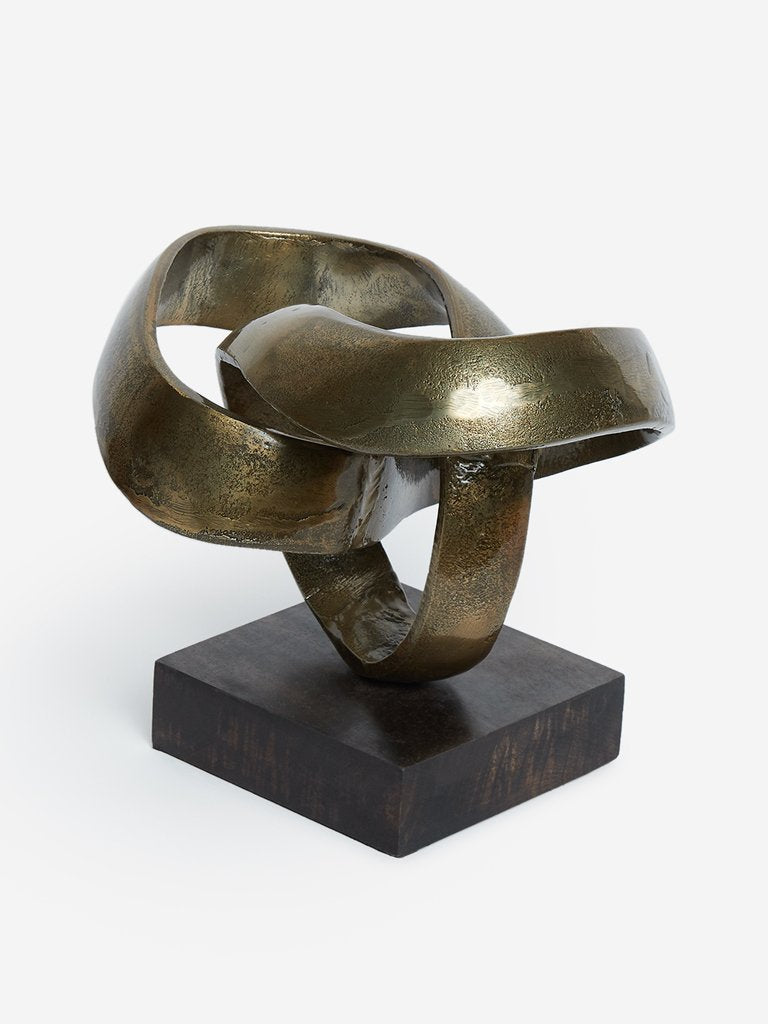Westside Home Gold Swirling Modern Sculpture