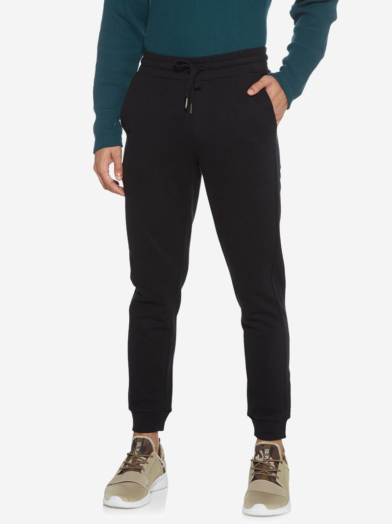 ETA Black Self-Textured Joggers