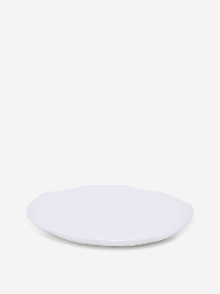 Westside Home White Porcelain Dinner Plate