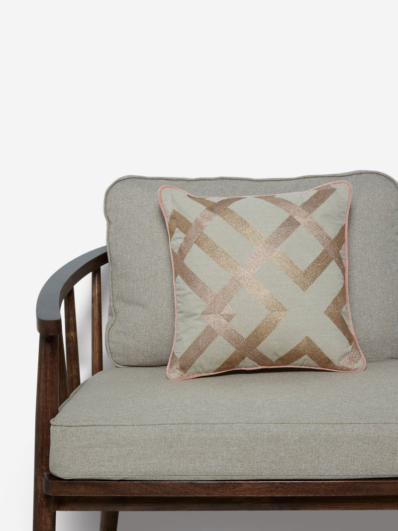 Westside Home Rose Gold Geometrical Patterned Cushion Cover