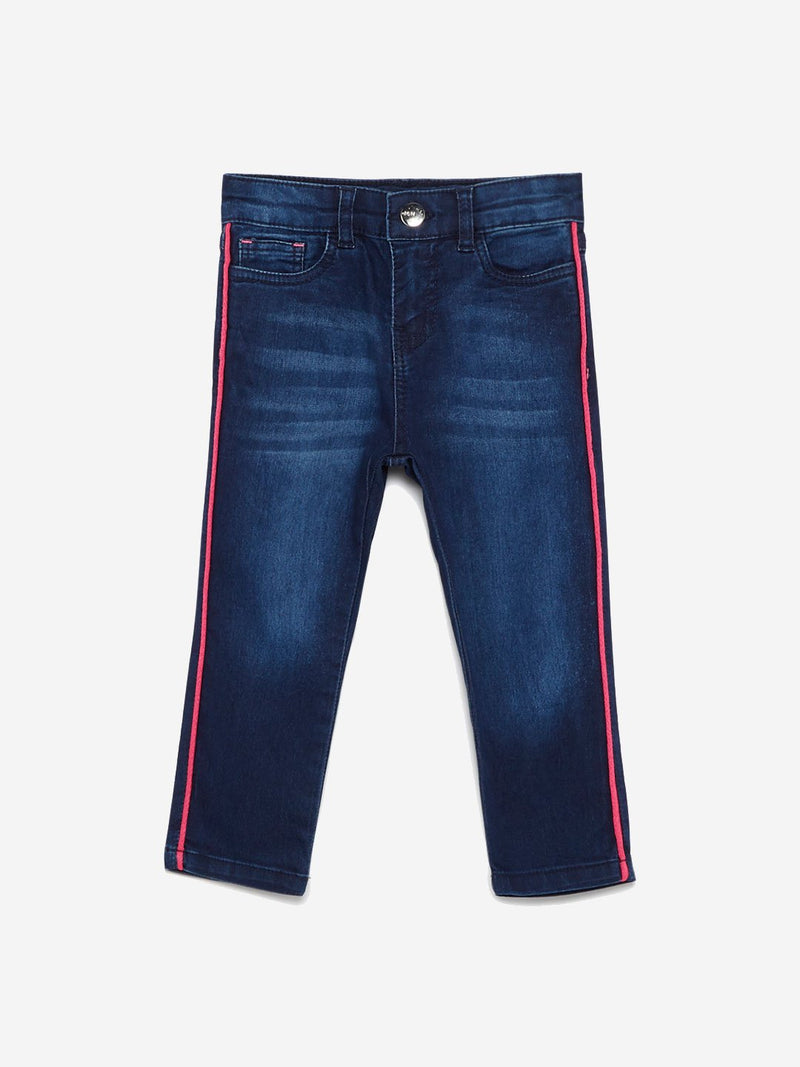 HOP Kids Indigo Panel Detailed Jeans