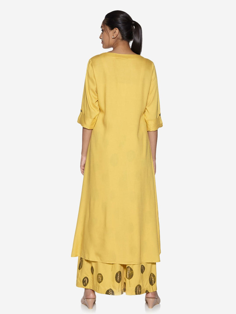 Utsa Mustard High-Low Kurta