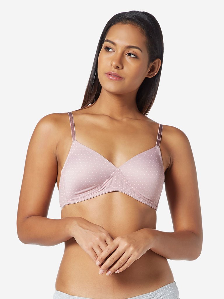 Wunderlove Light Pink Polkadot Bra Set Of Two