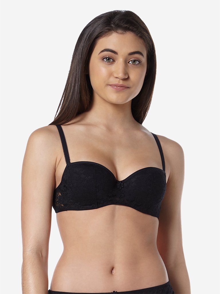Wunderlove Black Lace Jasmine Balconette Bra