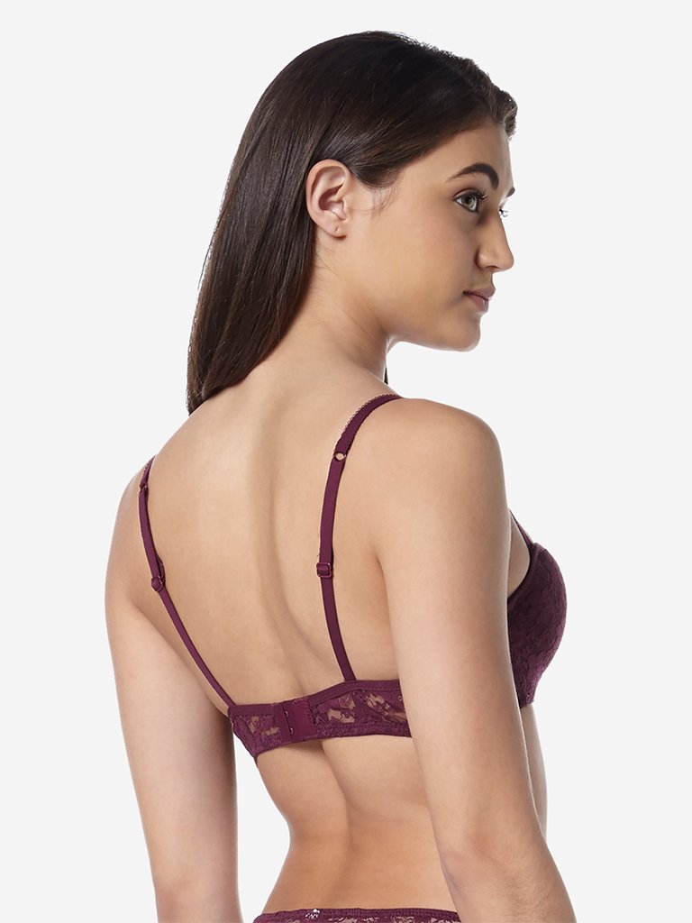 Wunderlove Aubergine Lace Jasmine Balconette Bra