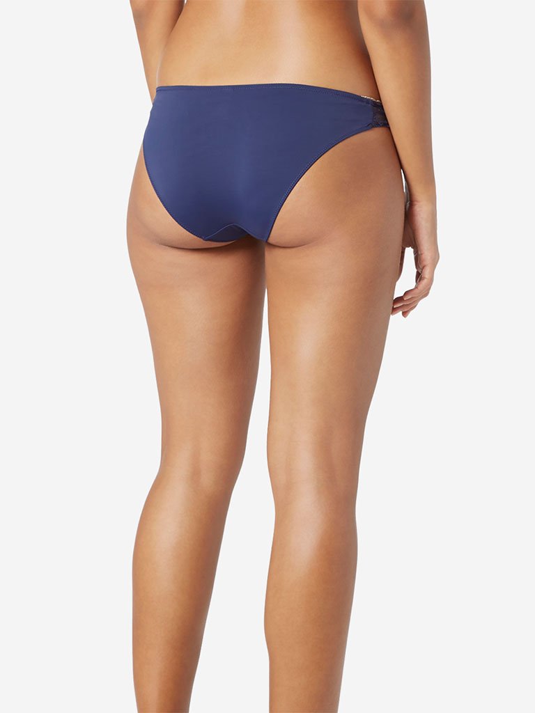 Wunderlove Navy Lace Pattern Briefs