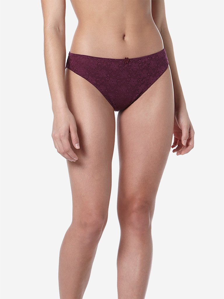 Wunderlove Aubergine Lace Jasmine Briefs