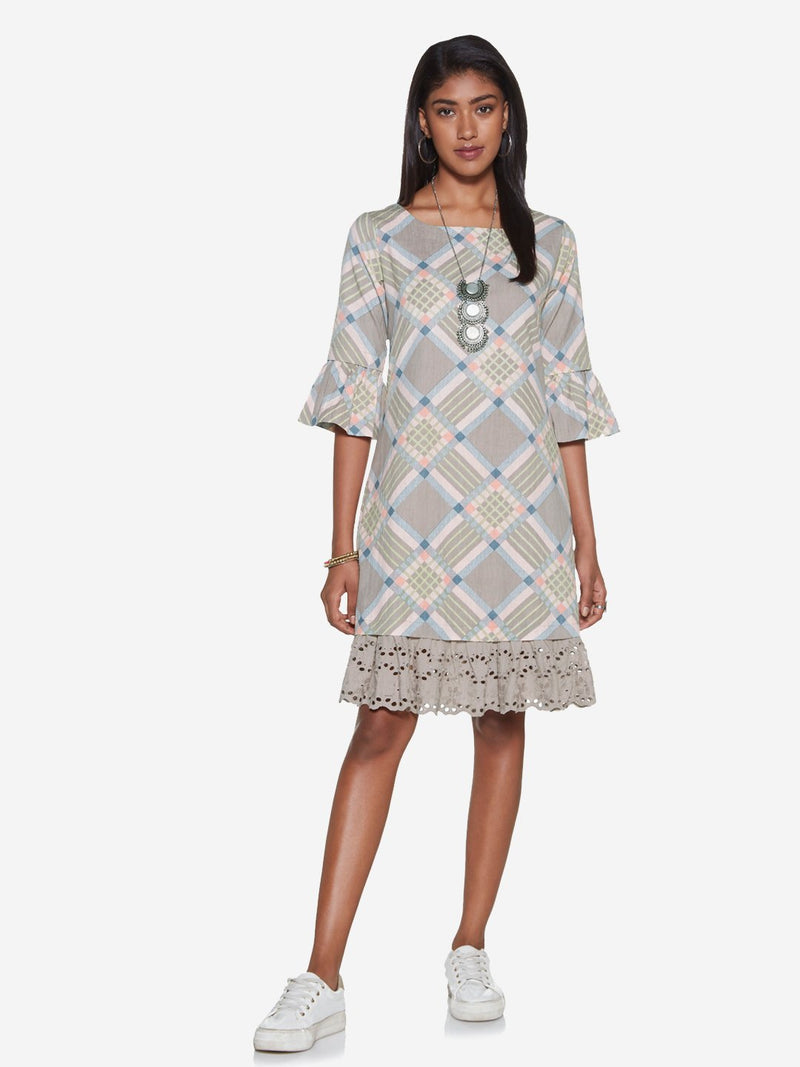 Bombay Paisley Grey Geometrical Print Dress