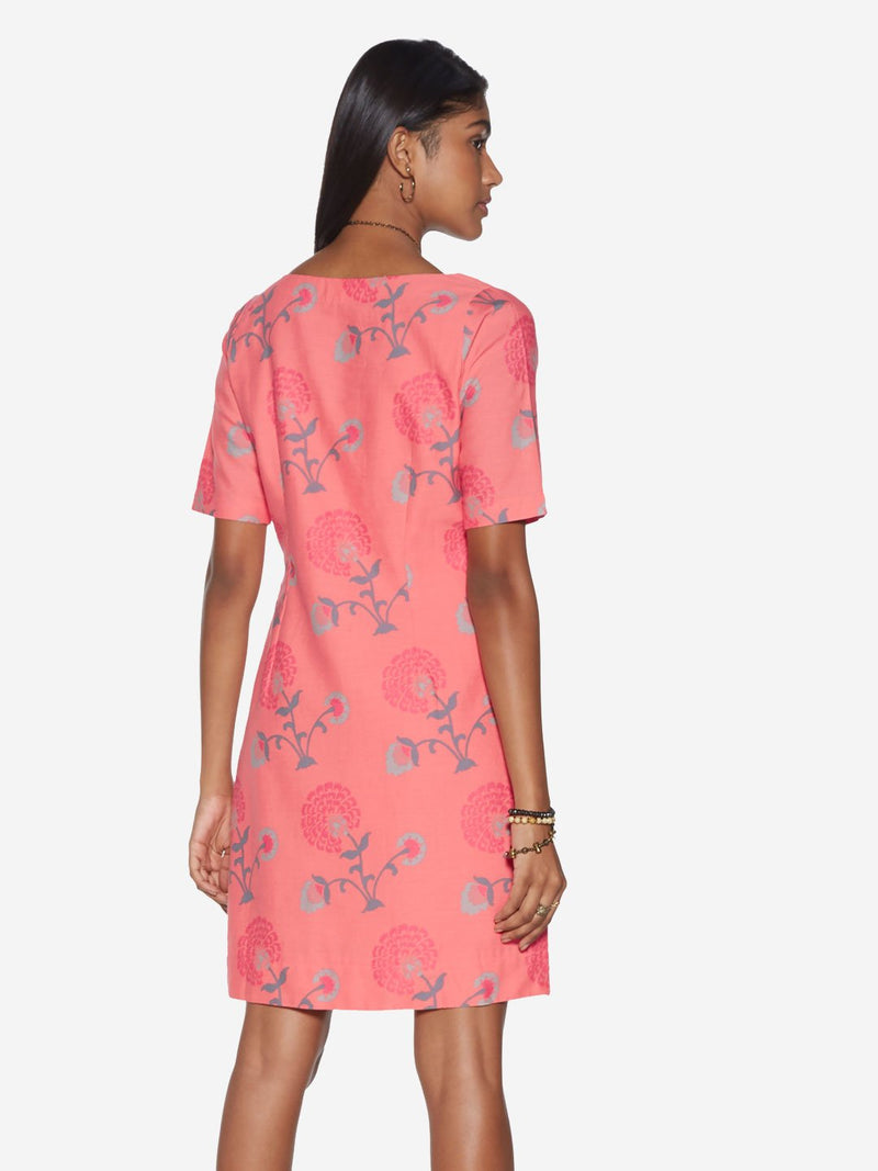 Bombay Paisley Peach Floral Shift Dress