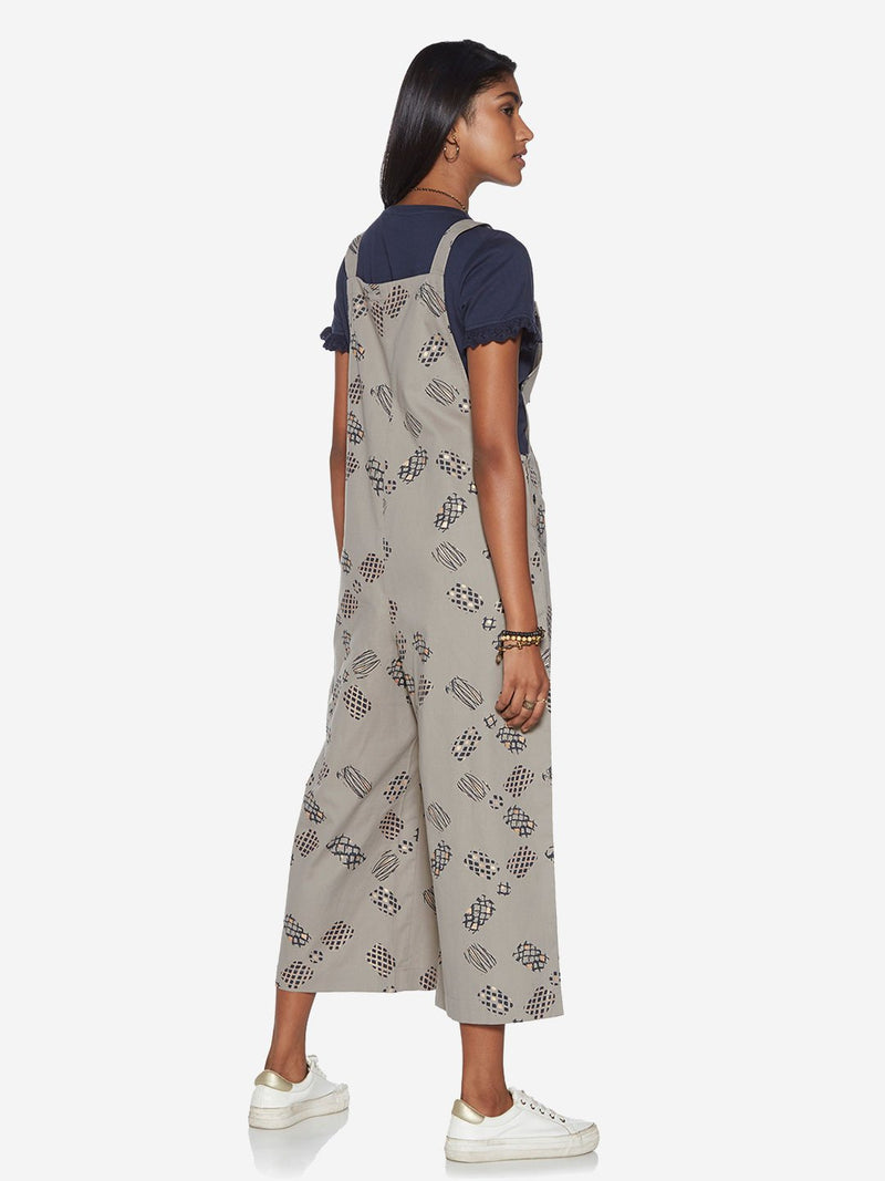 Bombay Paisley Grey Pineapple Print Dungarees