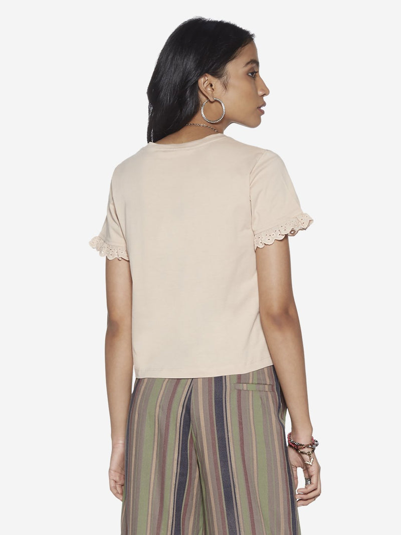 Bombay Paisley Peach Broderie Anglaise Top