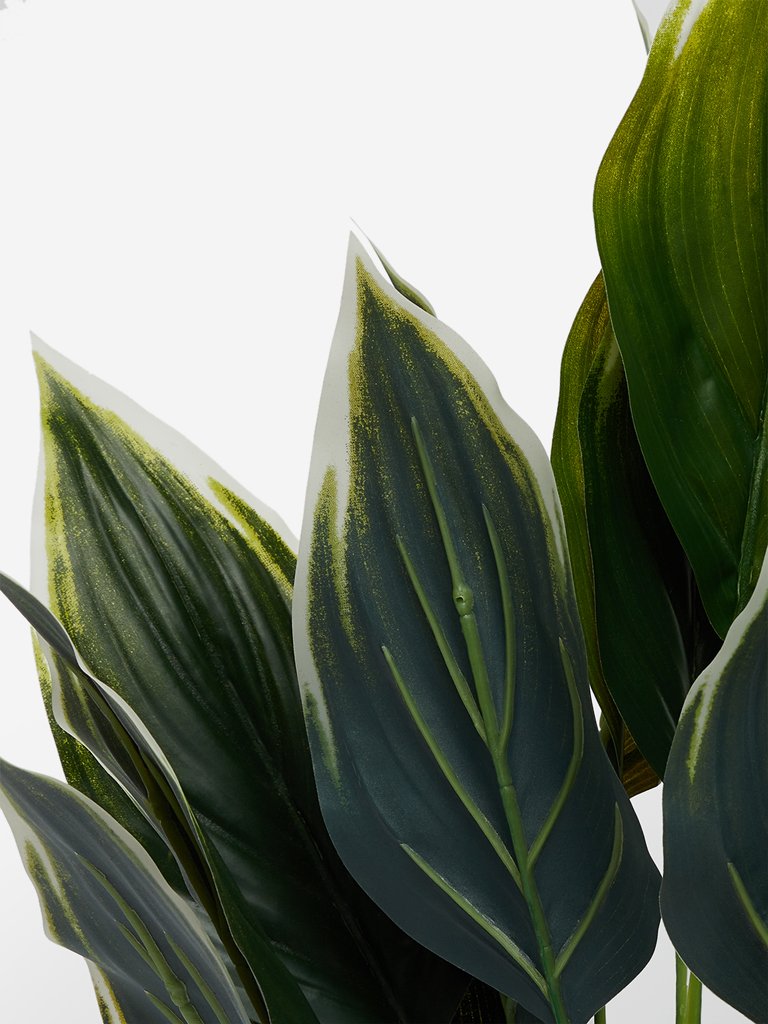 Westside Home Green Artificial Variegated Leaf Plant