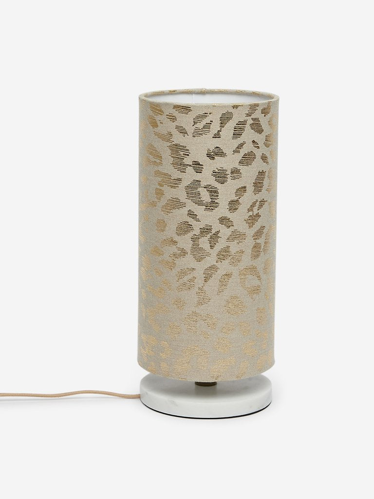 Westside Home Off-White Leopard Print Table Lamp