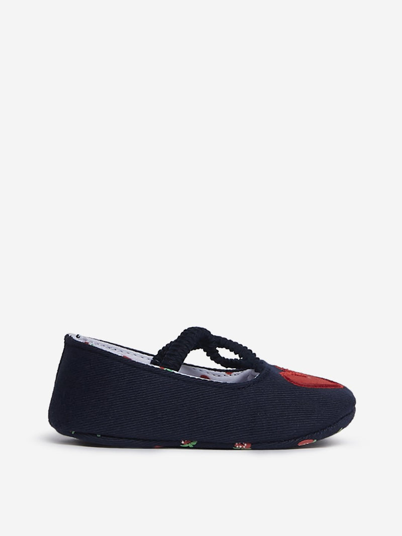 Yellow Kids Navy Strawberry Mary-Jane Shoes