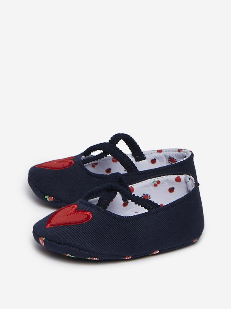 Yellow Kids Navy Strawberry Mary-Jane Shoes