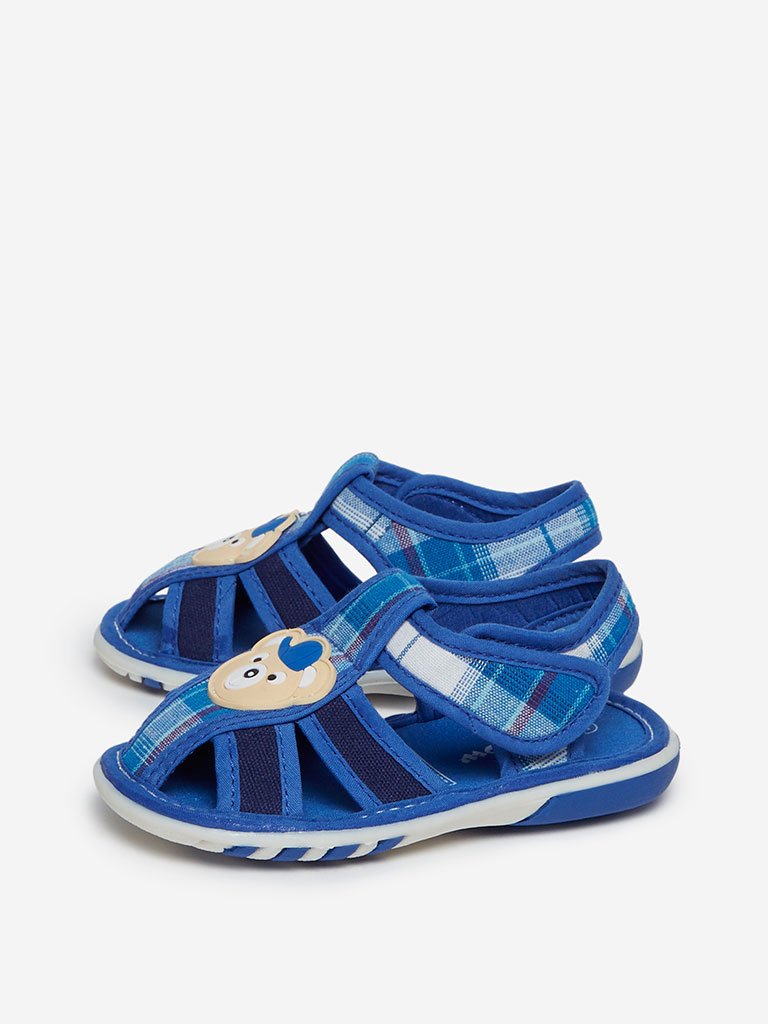 Yellow Kids Blue Teddy Squeaky Sandals