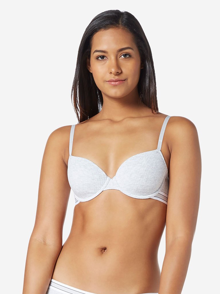 Wunderlove Grey Padded Underwired Superstar Bra