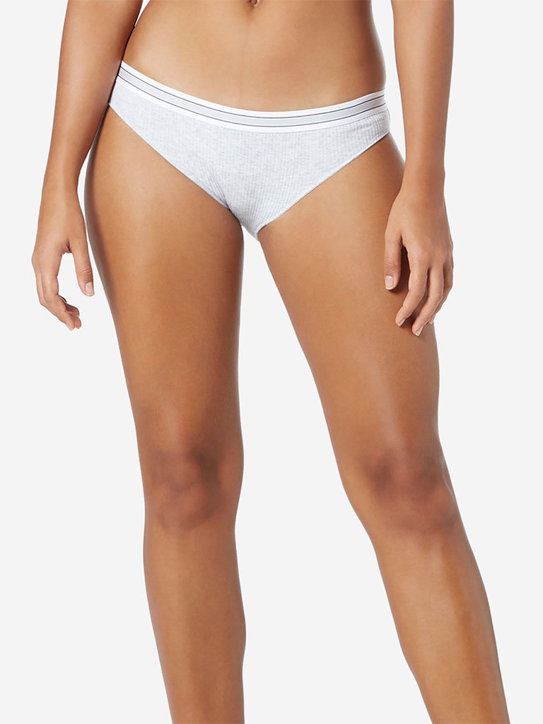 Wunderlove Grey Superstar Ribbed Briefs