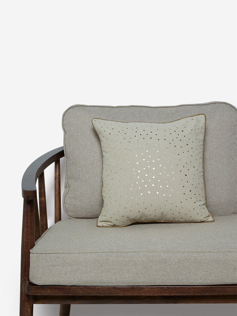 Westside Home Beige Circular Print Cushion Cover