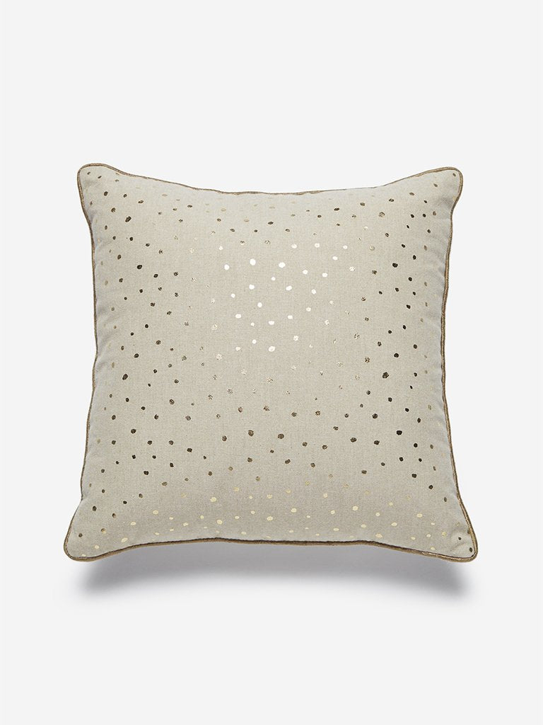 Westside Home Beige Circular Print Cushion Cover