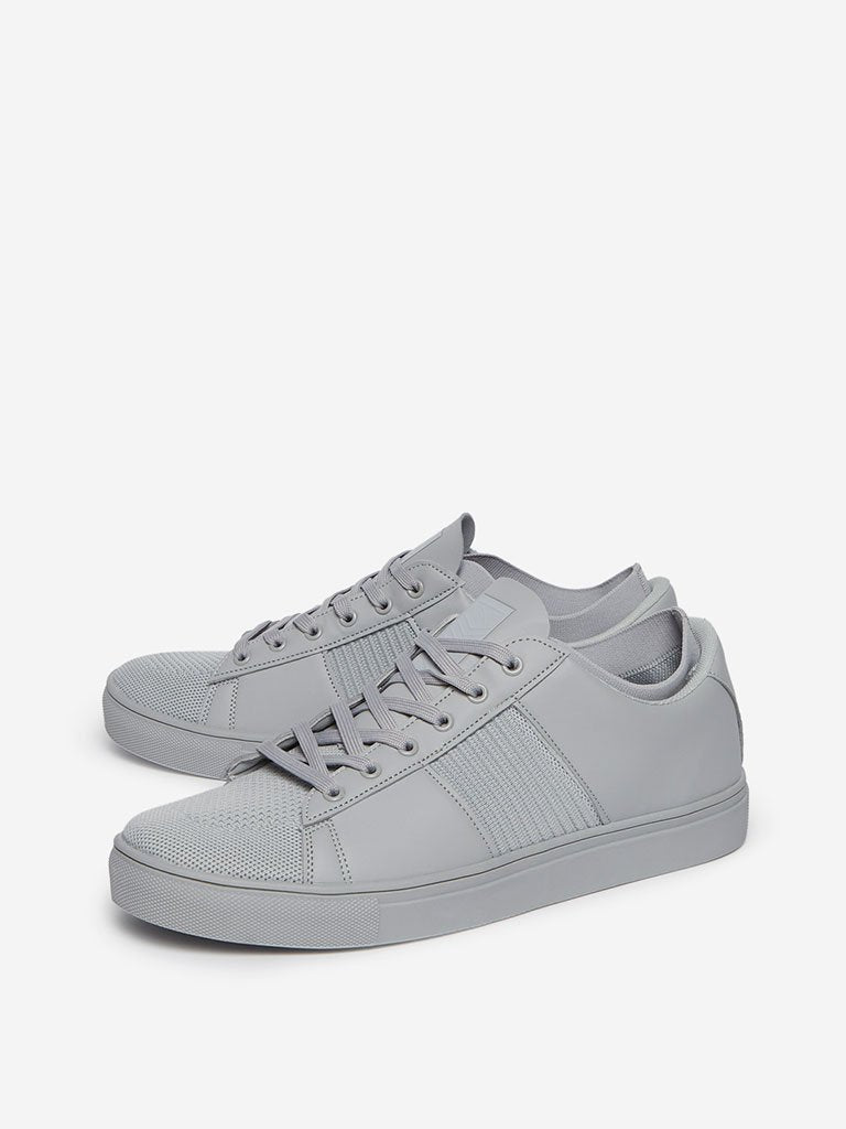 SOLEPLAY Grey Knit Textured Sneakers