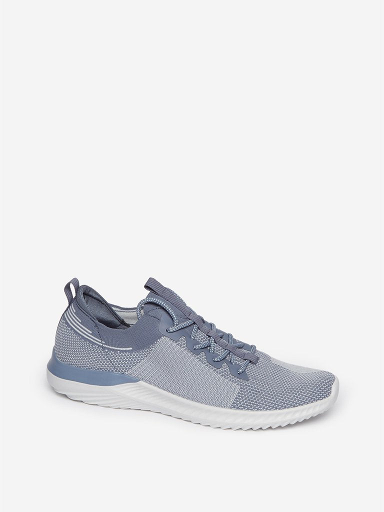 SOLEPLAY Light-Blue Knit Textured Sneakers