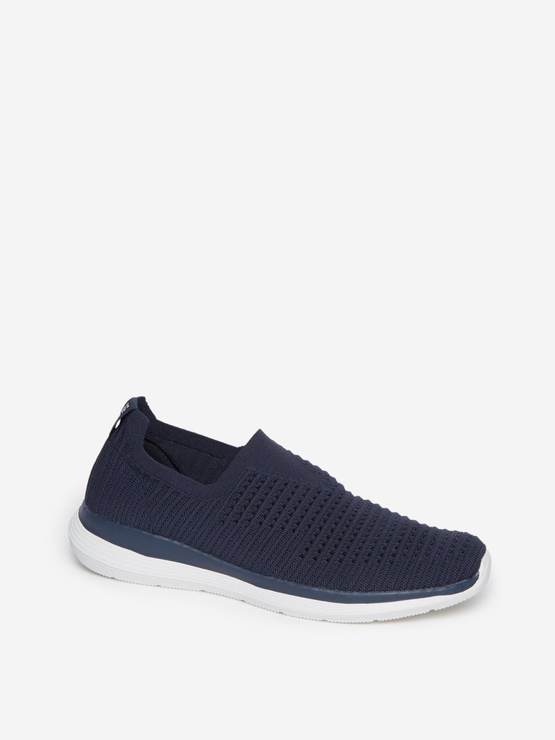 SOLEPLAY Navy Knitted Slip-On Sneakers