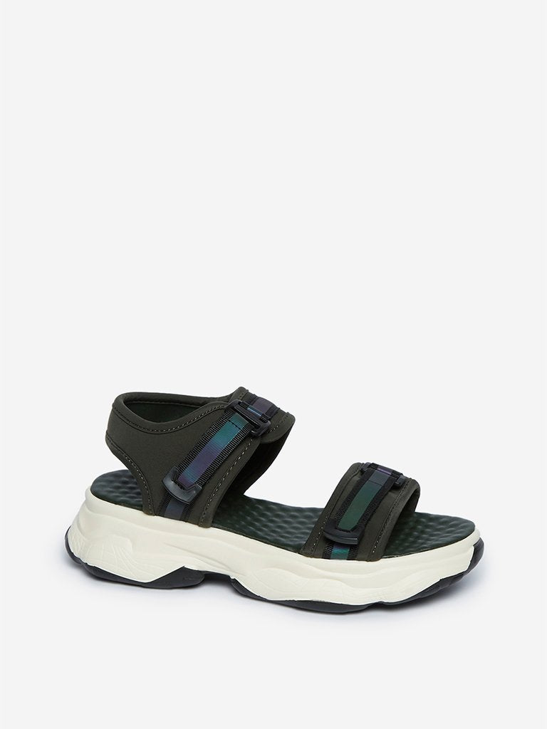 LUNA BLU Olive Chunky Sandals