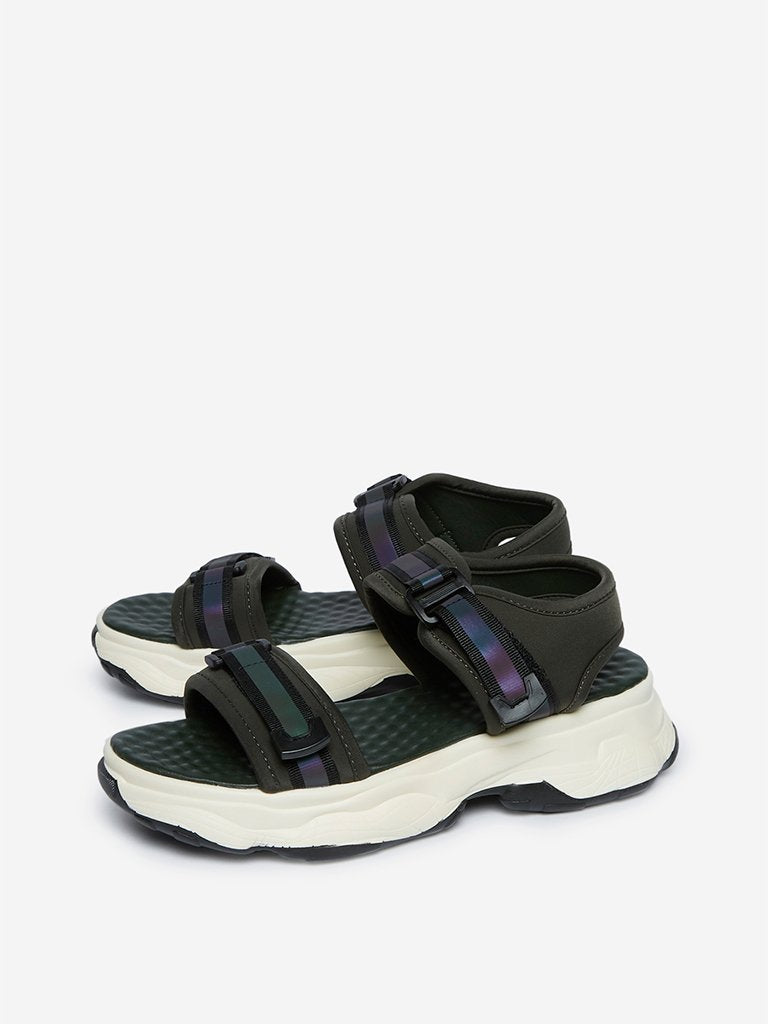 LUNA BLU Olive Chunky Sandals