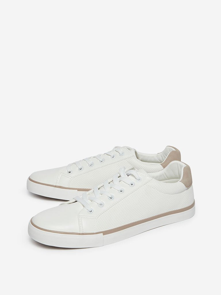 SOLEPLAY White Textured Sneakers