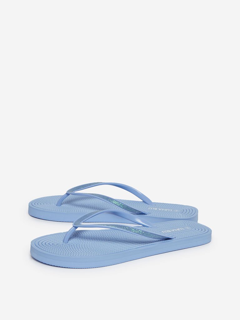 LUNA BLU Blue Rope Textured Flip-Flops