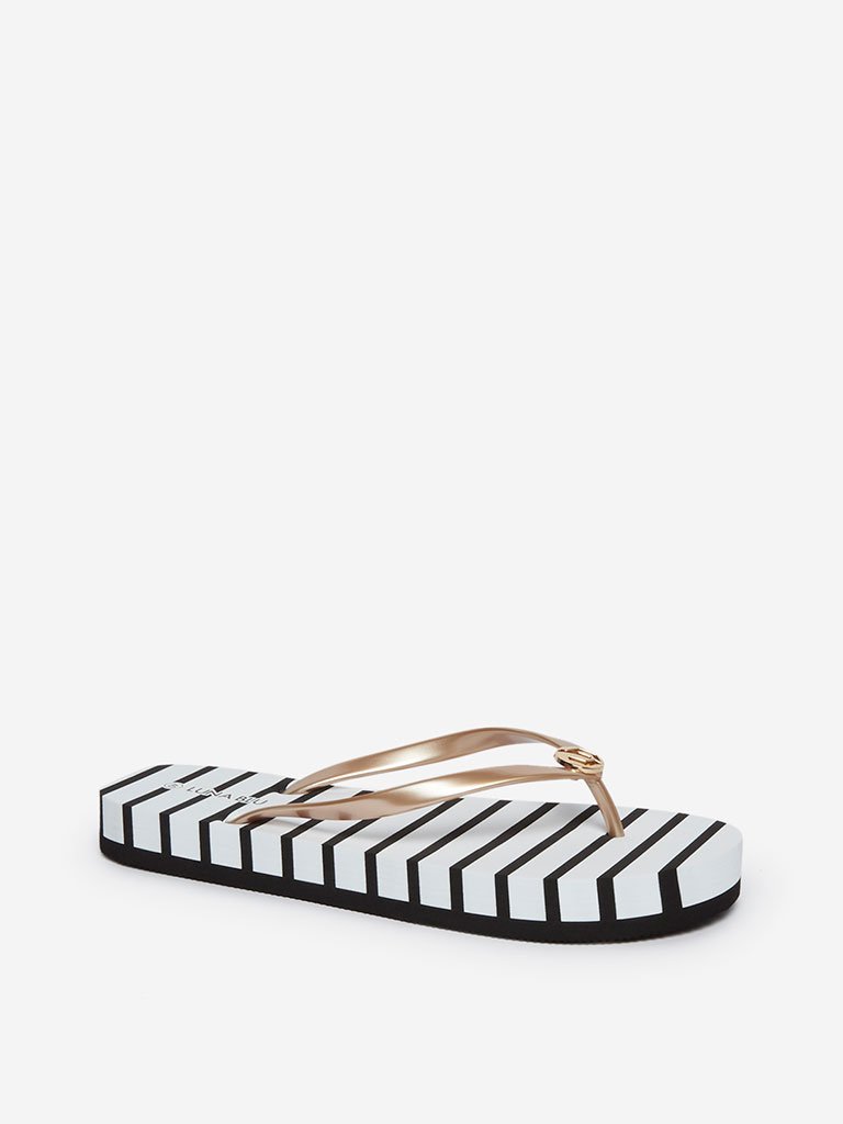 LUNA BLU White Striped Flip-Flops