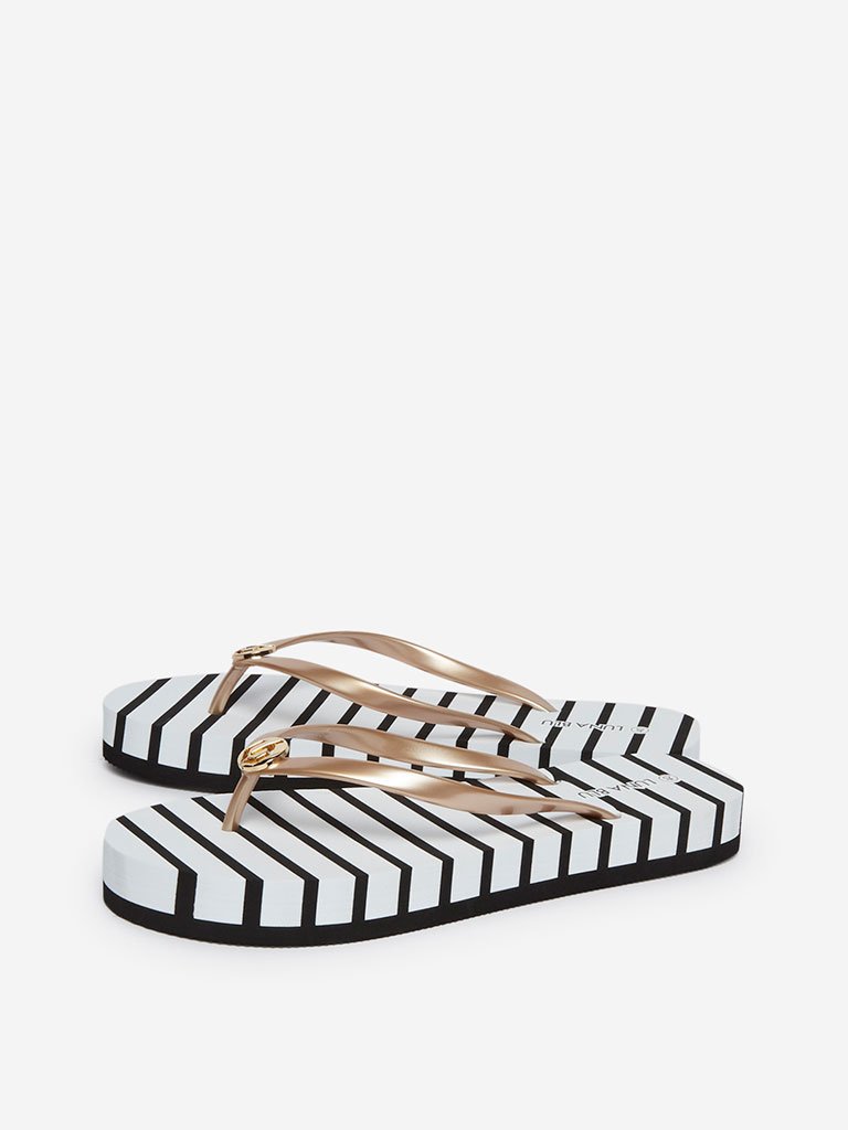 LUNA BLU White Striped Flip-Flops