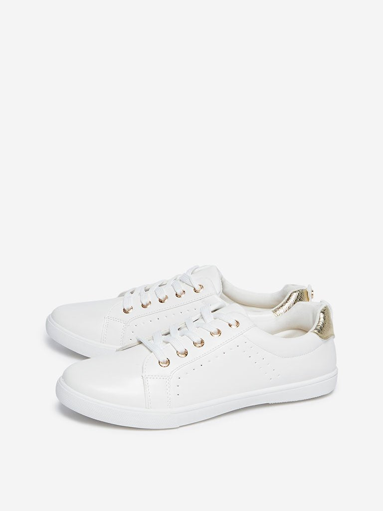 LUNA BLU White Perforated Sneakers