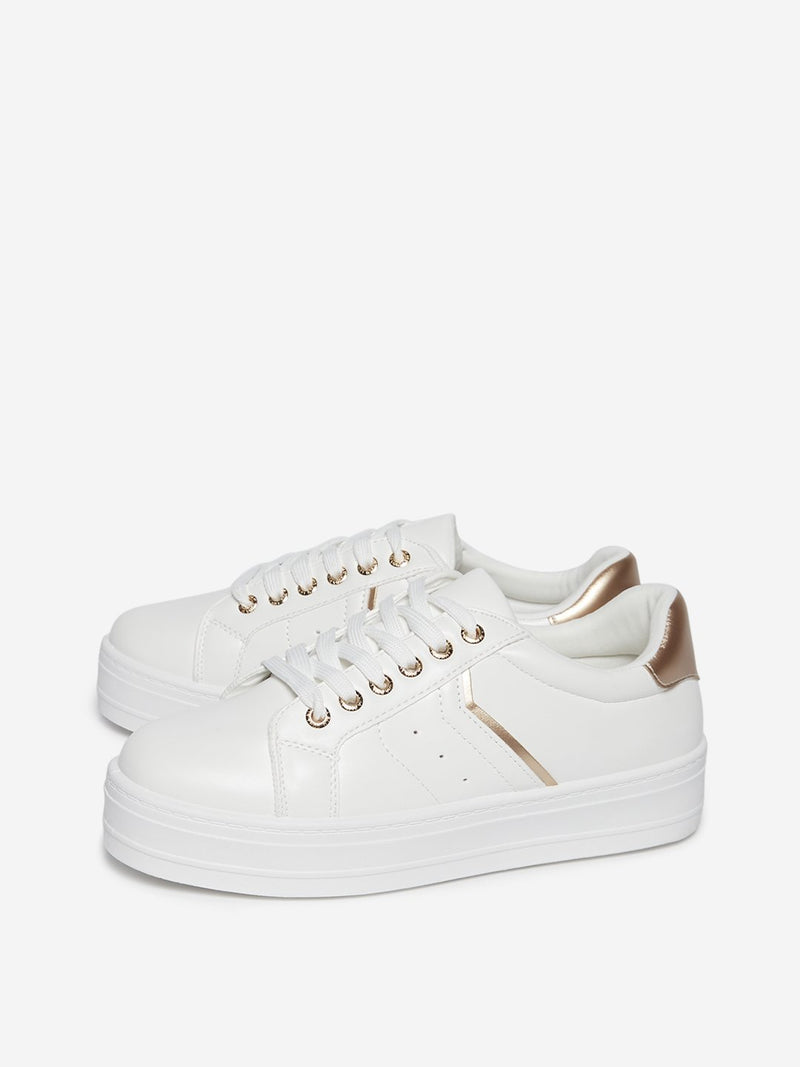 LUNA BLU White Faux-Leather Sneakers