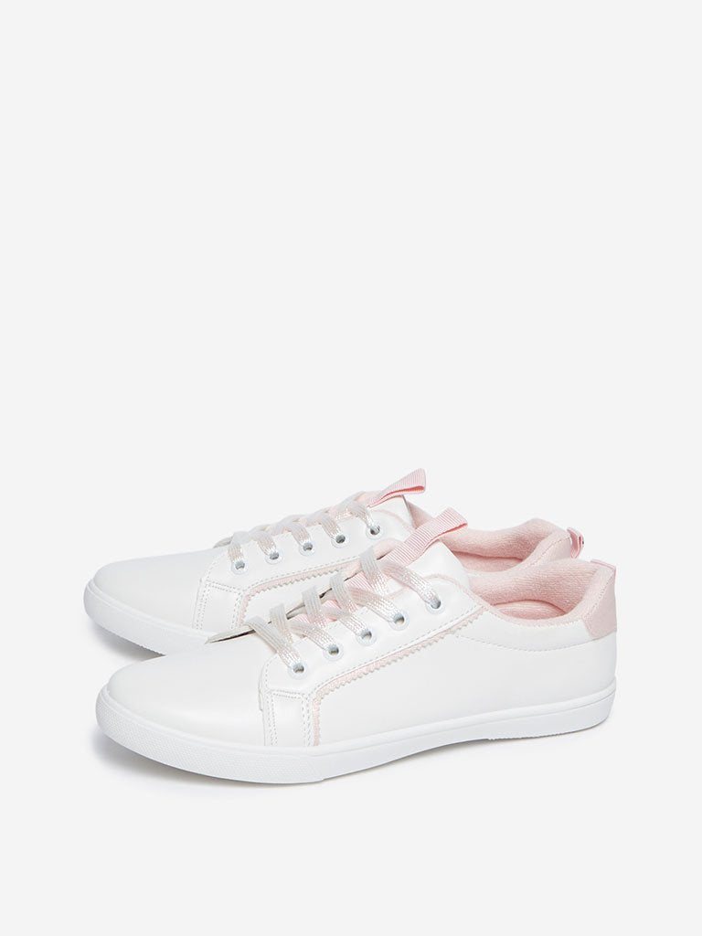 LUNA BLU White Shimmering Sneakers
