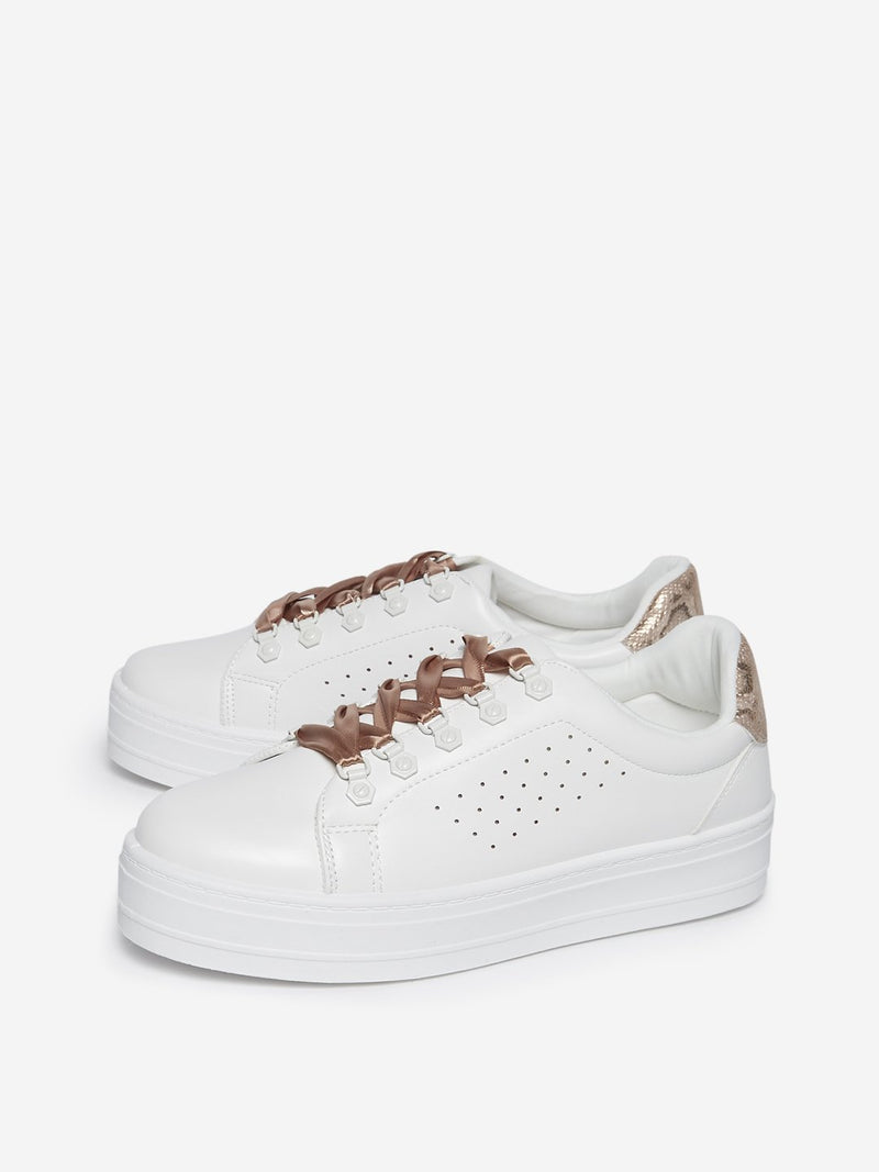 LUNA BLU White Platform Sneakers