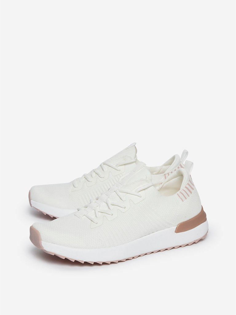 LUNA BLU White Lace-Up Sneakers