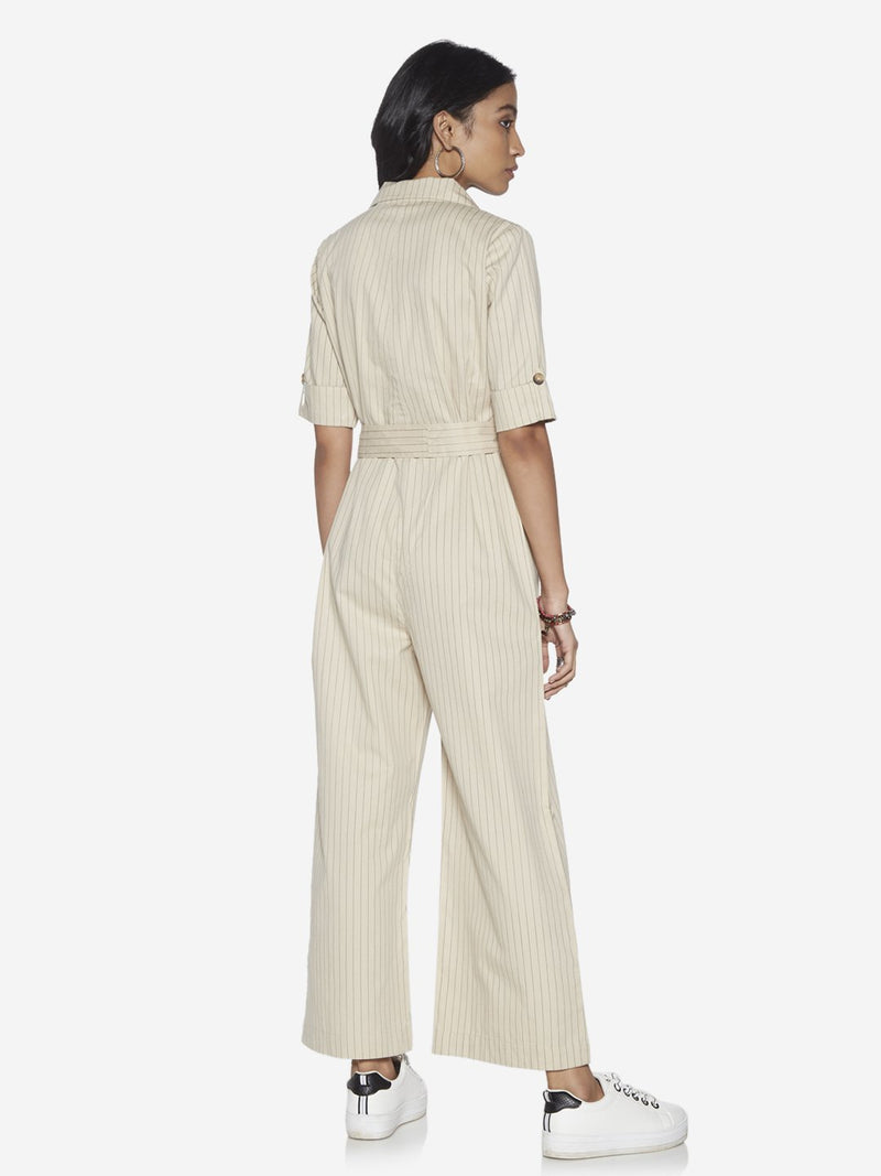 Bombay Paisley Off-White Jumpsuit With Belt