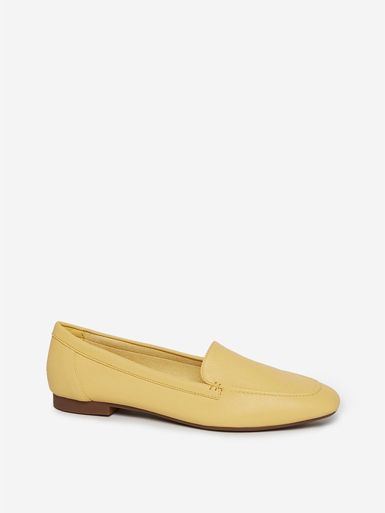 LUNA BLU Yellow Faux Leather Loafers