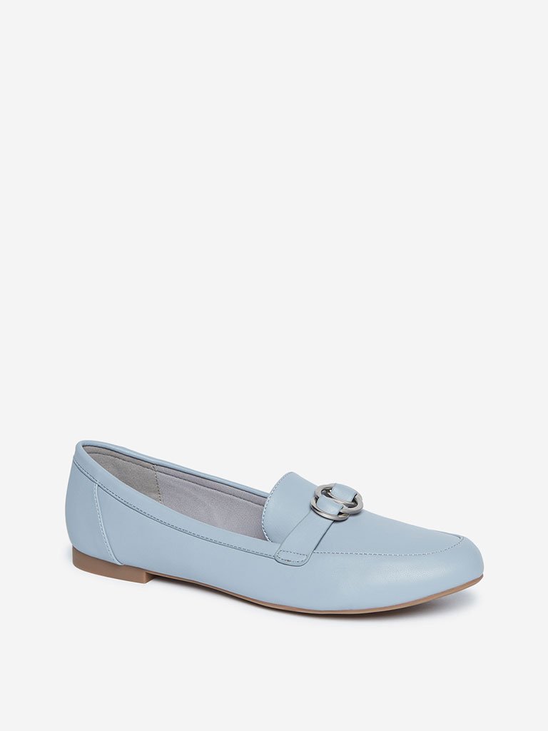 LUNA BLU Blue Hardware Detailed Loafers