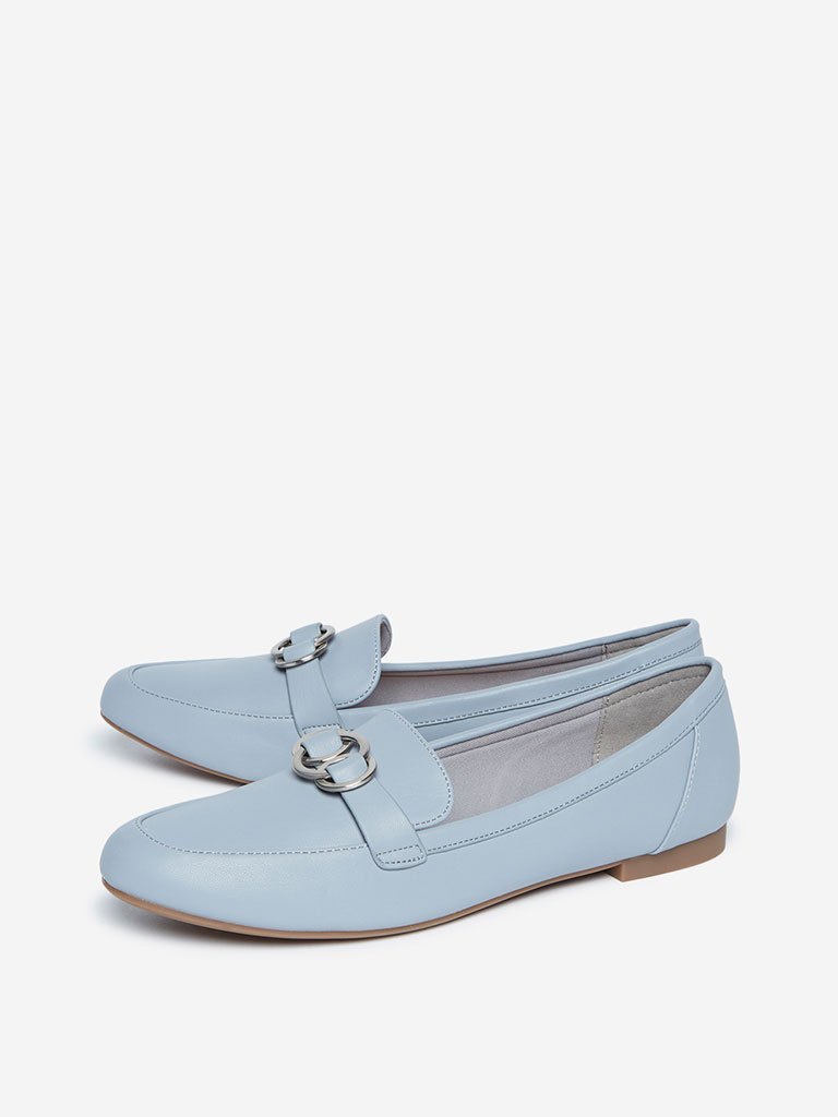 LUNA BLU Blue Hardware Detailed Loafers