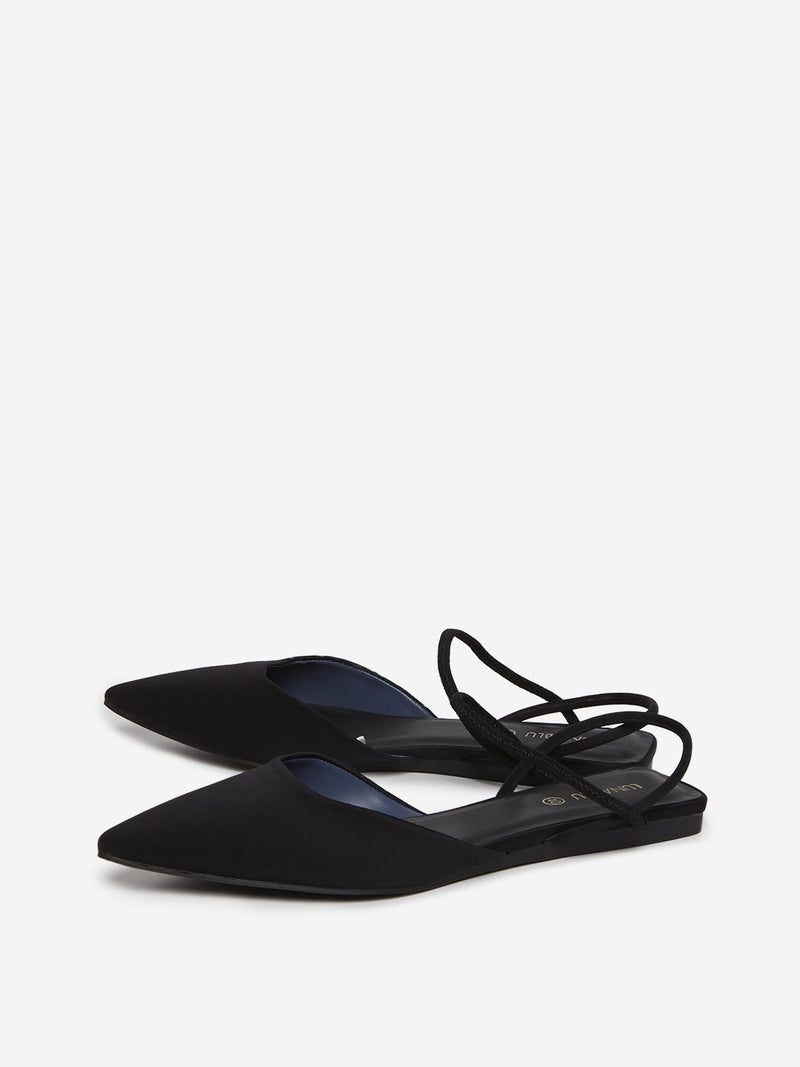 LUNA BLU Black Pointed Toe Sandals