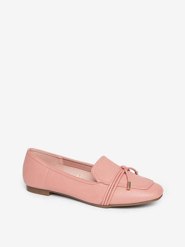 LUNA BLU Blush Pink Faux Leather Loafers