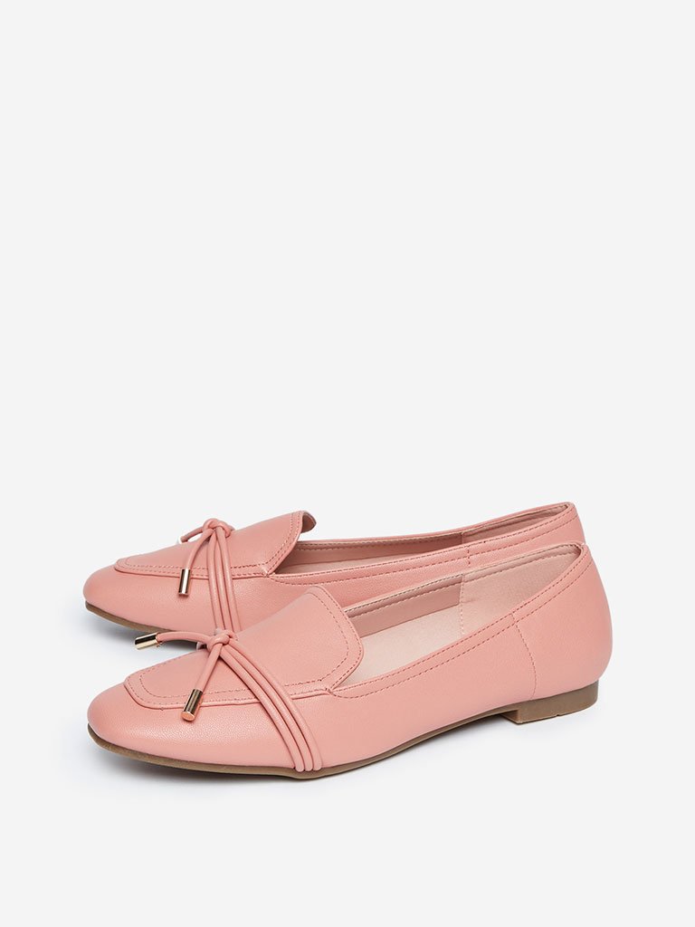 LUNA BLU Blush Pink Faux Leather Loafers