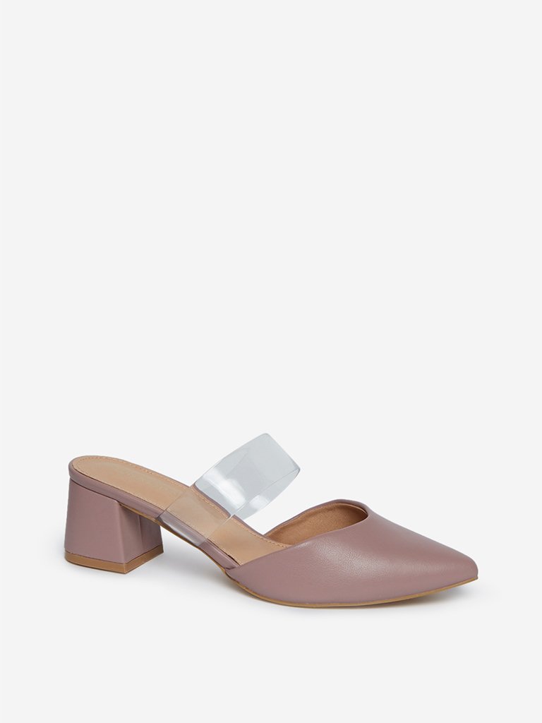 LUNA BLU Dull Pink Block Heel Sandals
