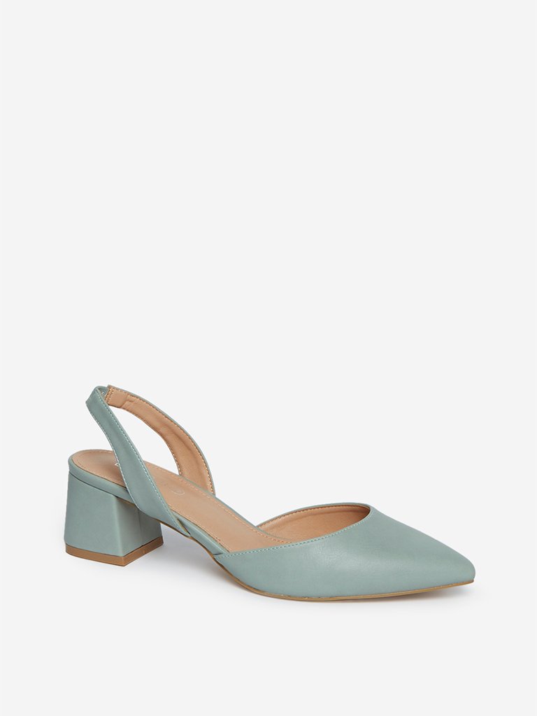 LUNA BLU Sage Green Block Heel Sandals
