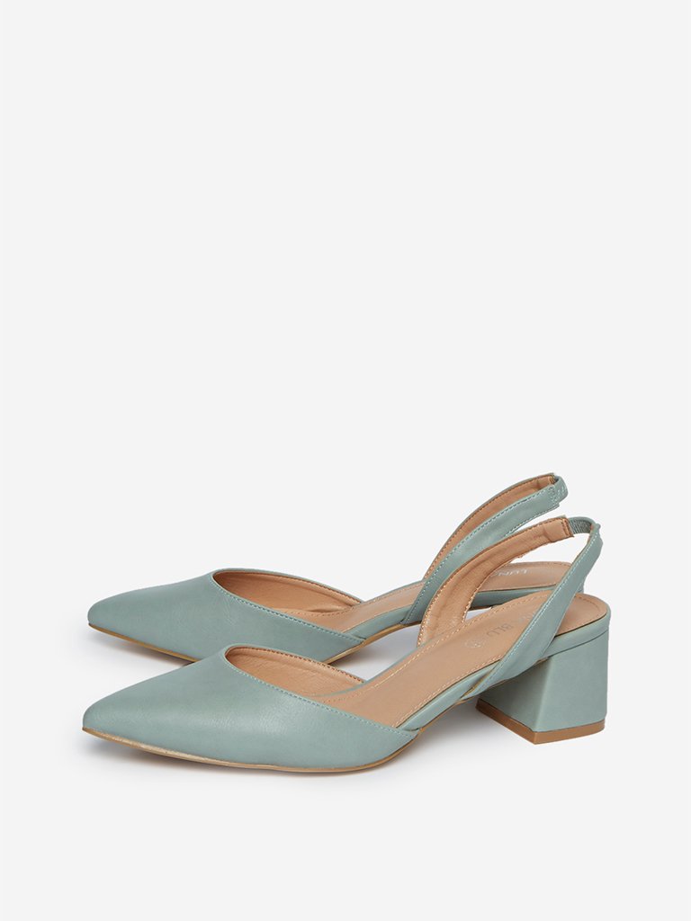 LUNA BLU Sage Green Block Heel Sandals